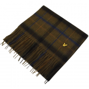 Lyle And Scott Tartan Lambswool Scarf Green